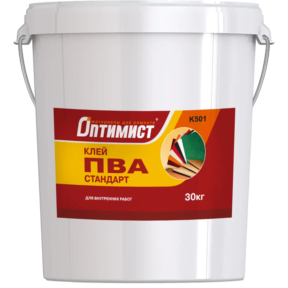 Клей ПВА Оптимист K501 для внутренних работ 30 кг STLM-2155349