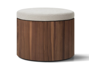 Пуфик из ореха canaletto с тканевой подушкой