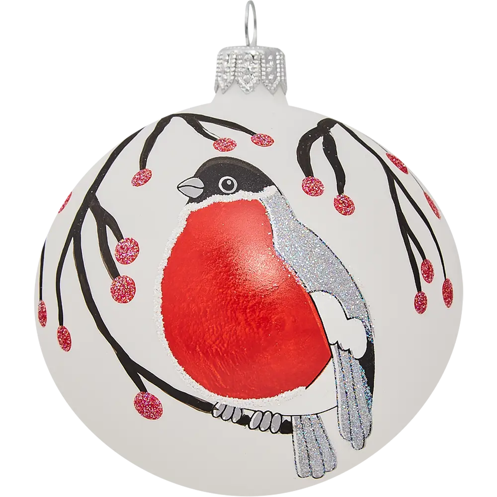 82856256 Шар ёлочный «Снегирь в рябине» 85 мм STLM-1517411 Santreyd  - Вид №1