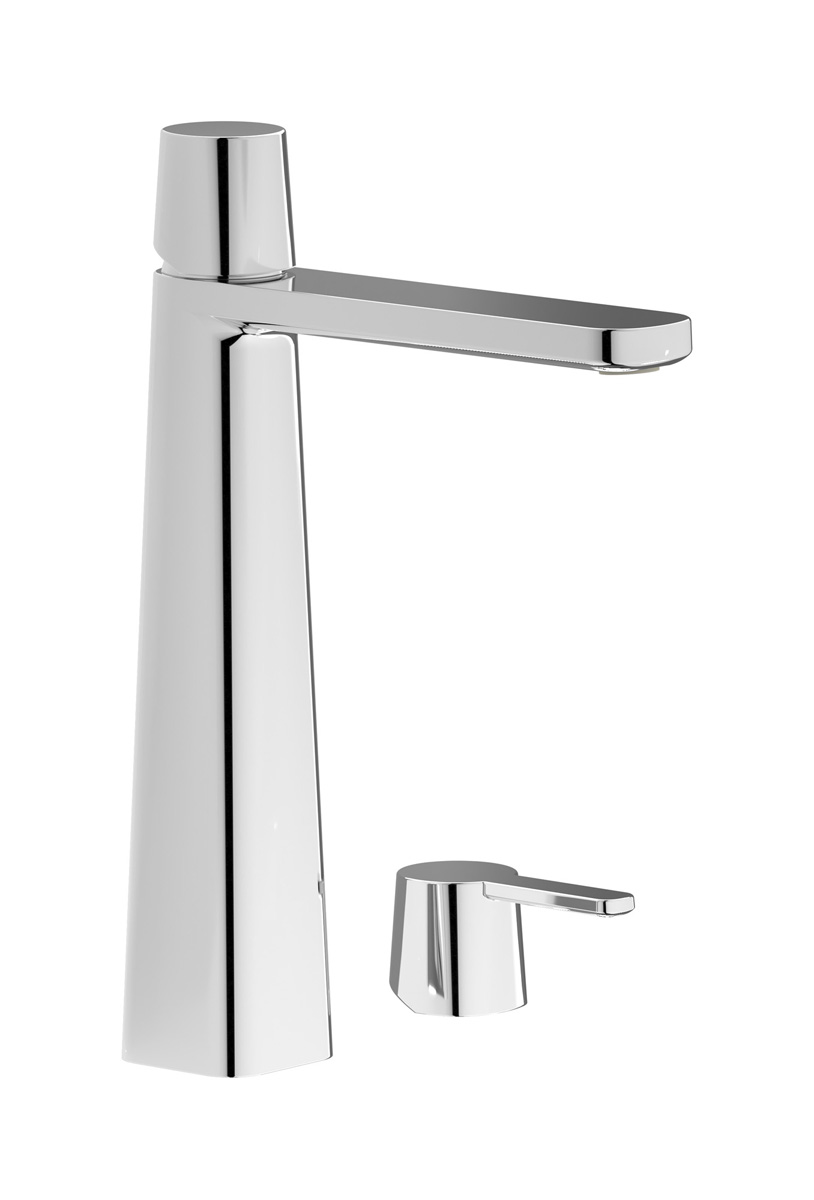 Высокий смеситель для раковины на 1 отверстие в комплекте с донным клапаном WE ARE IB aa202ss Chrome TAAAC