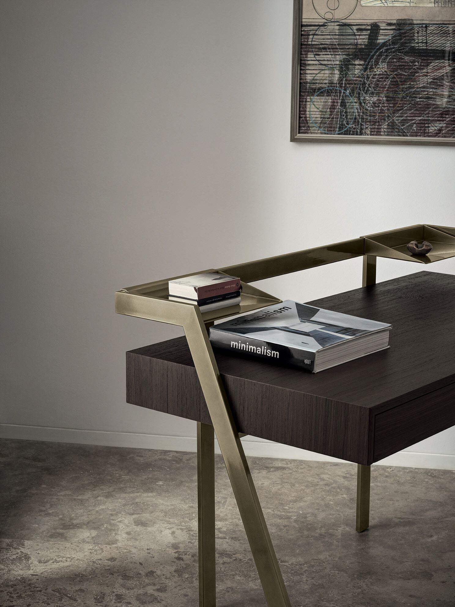 Стальной и деревянный письменный стол с ящиками Bontempi Casa ZAC ARCH-00113213 - Вид №3