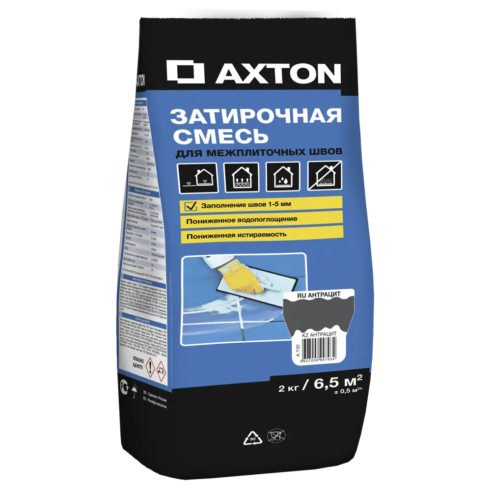 Затирка цементная Axton A.130 цвет антрацит 2 кг Без серии STLM-2013027 - Вид №1