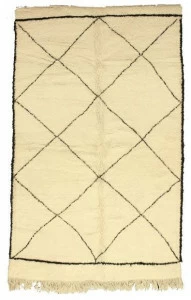 AFOLKI Прямоугольный шерстяной коврик с длинным ворсом и геометрическими мотивами Beni ourain Taa1068be