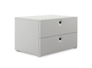 Прикроватная тумбочка с ящиками из шпона или лака