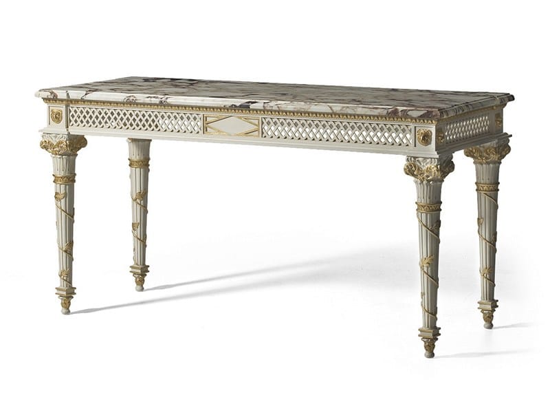 Деревянная консоль с мраморной столешницей OAK Галерея ARCH-00059574