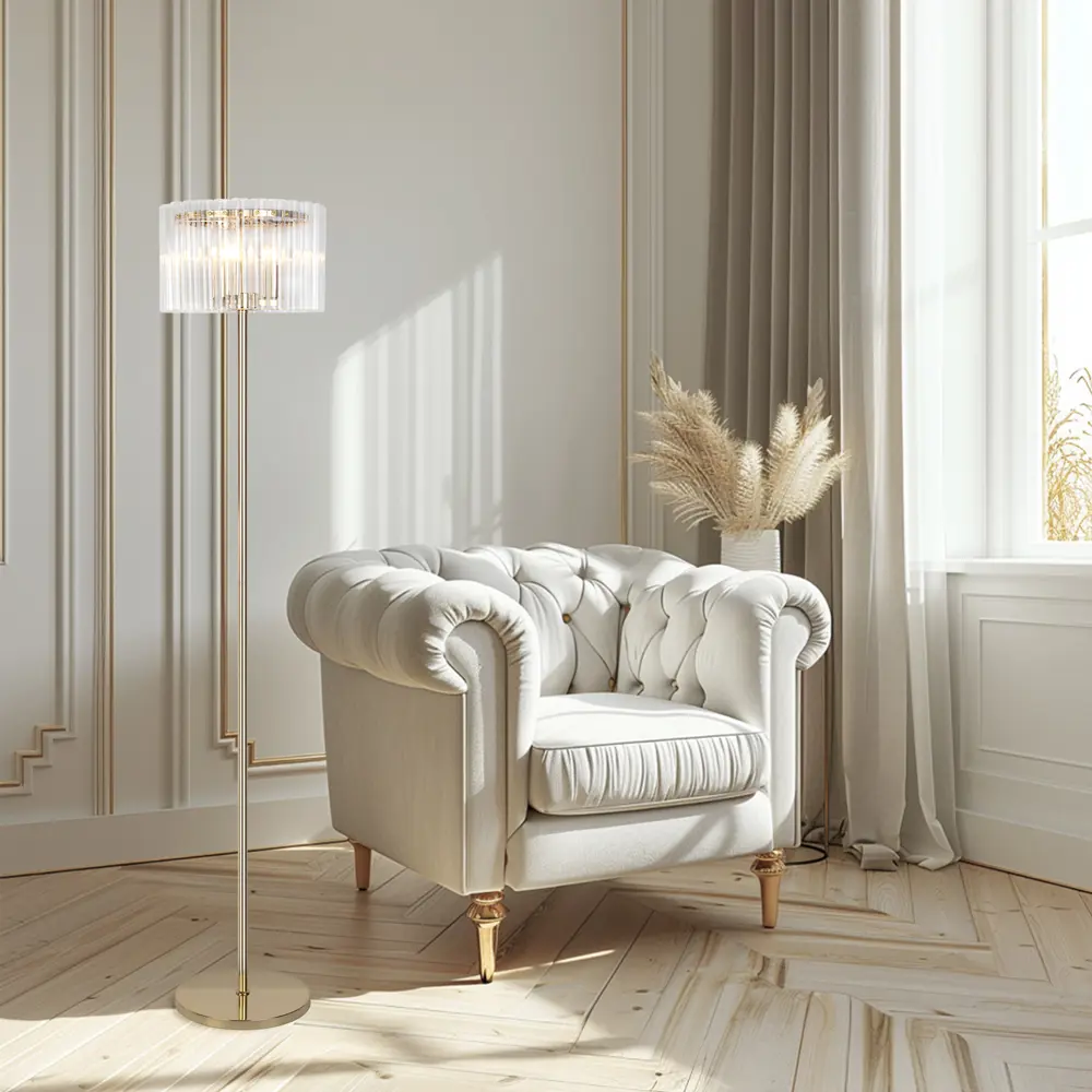 Торшер Eurosvet Flamel - золотой цилиндр для уютного интерьера 89435502 STLM-1573037 - Вид №6