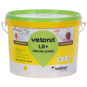 Шпаклёвка полимерная суперфинишная Vetonit LR+ Deluxe pasta 18 кг
