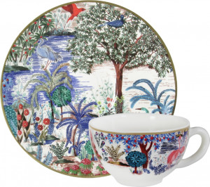 10659027 Gien Чашка чайная с блюдцем Gien Дворцовый сад 260мл, 18,8см, фаянс Фаянс