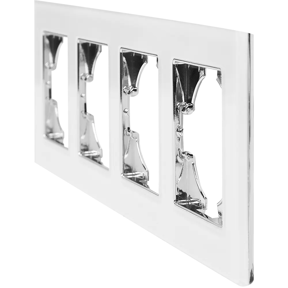 Рамка для розеток и выключателей Gusi Electric Ugra 4 поста цвет белый STLM-2004017 - Вид №2