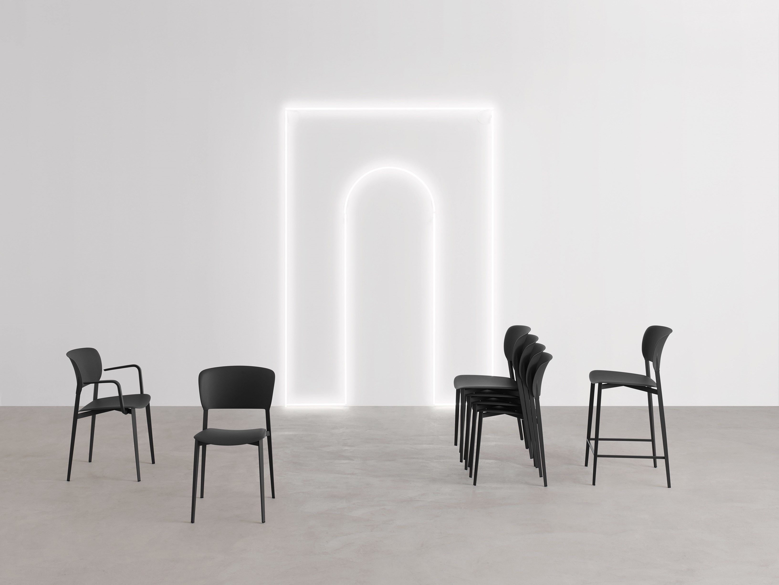 Высокий стул из полипропилена со спинкой Desalto ARCH-00114208 - Вид №3