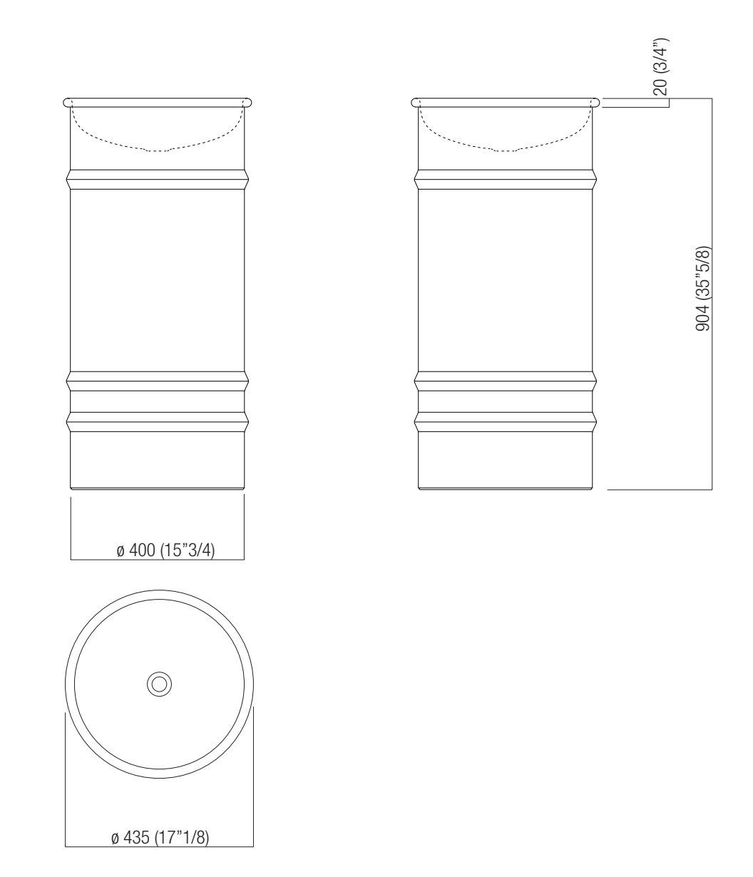 Круглая отдельно стоящая раковина из нержавеющей стали Agape Вьекес ARCH-00108814 - Вид №4