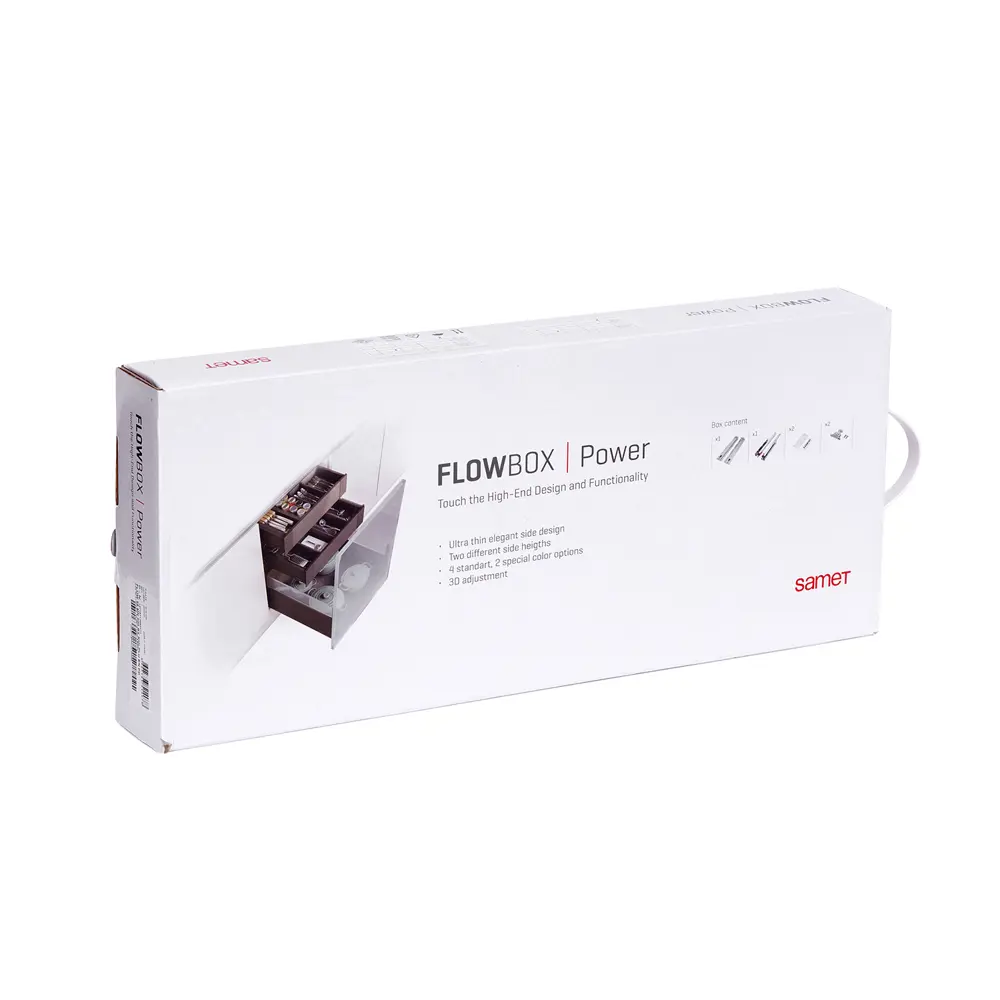Комплект роликовых направляющих Flowbox h58 500 мм, сталь, цвет белый 85441346 STLM-2175354 Santreyd  - Вид №6