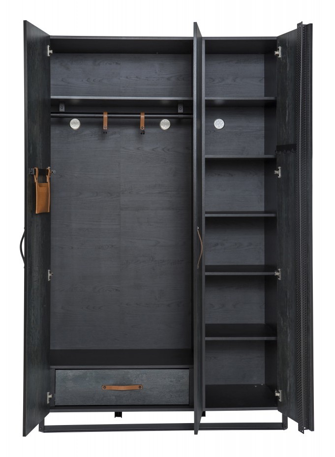 Шкаф трехстворчатый черный Dark Metal CILEK DARK METAL 00-3832563 Черный Santreyd  - Вид №4