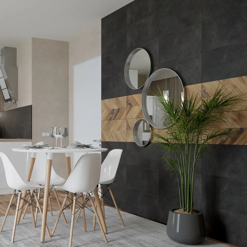 Керамин Студио: Настенная плитка графит 60×30 см для стильного интерьера 88923933 STLM-1348199