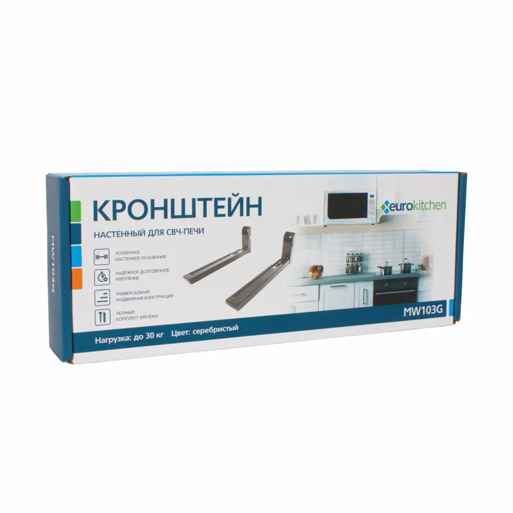 90829419 Кронштейн для микроволновки Eurokitchen MW103G 32.30x5x12 см максимальная нагрузка 30 кг сталь цвет черный STLM-0402397