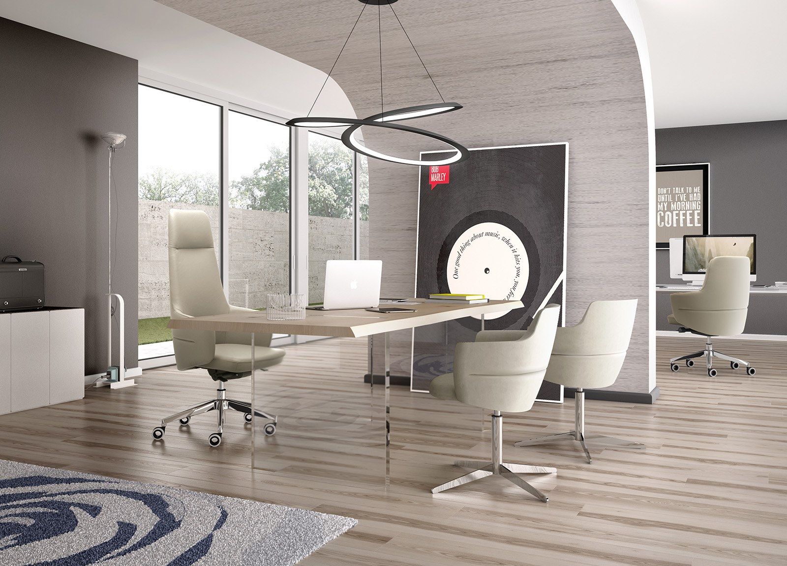 Регулируемое по высоте кожаное офисное кресло с подлокотниками Leyform ARCH-00129489 - Вид №4