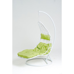 Подвесное плетёное кресло , искусственного ротанга белого цвета VINOTTI