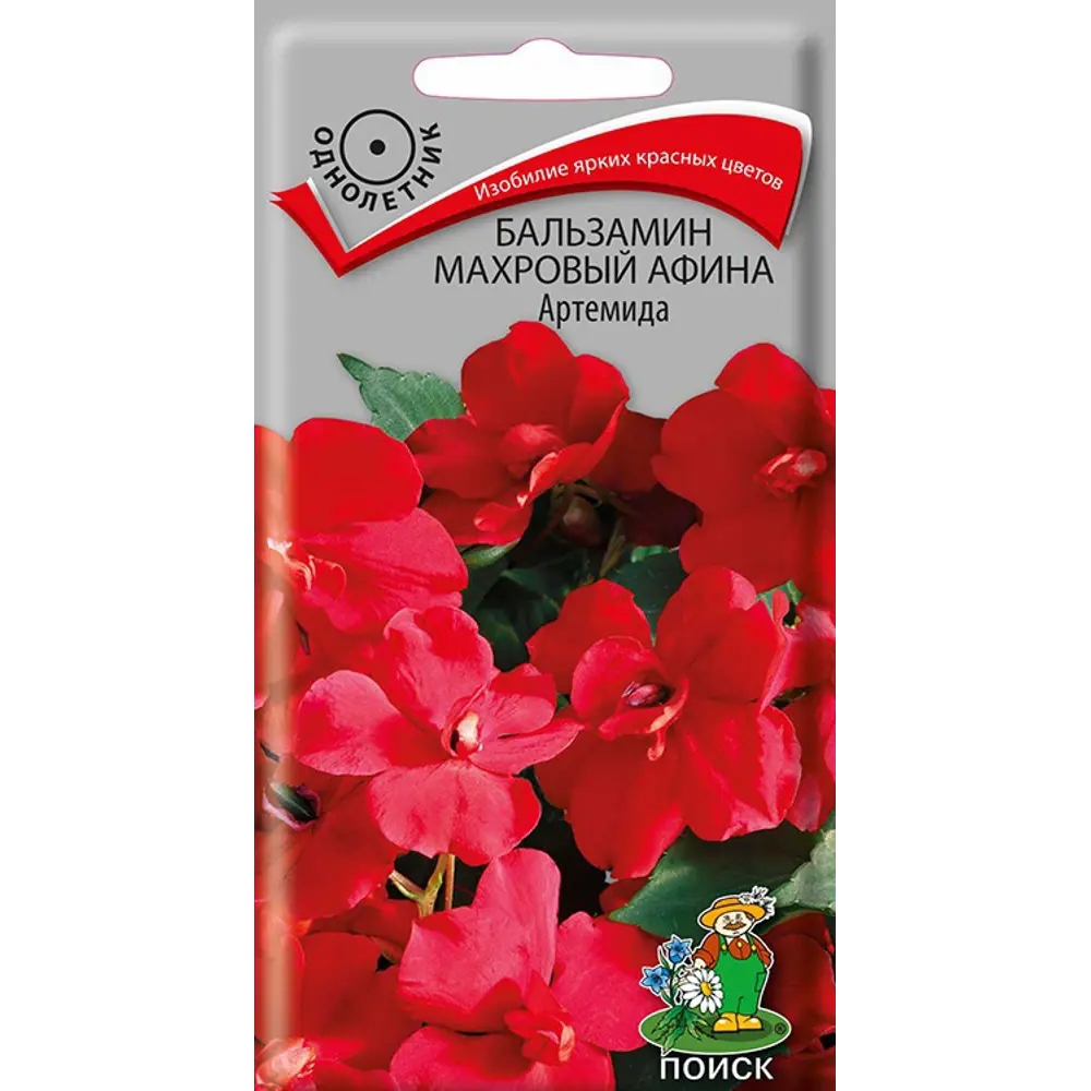 Бальзамин ПОИСК Афина Артемида - махровый красный для балконов и клумб 89402684 STLM-1567270