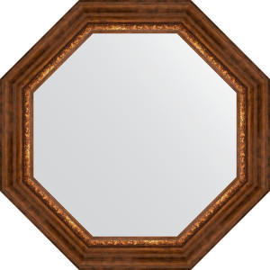 BY 7345 Зеркало в багетной раме - римская бронза 88 mm EVOFORM Octagon