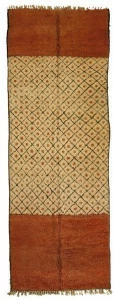 AFOLKI Прямоугольный шерстяной коврик с длинным ворсом и узором Azilal Taa1240be