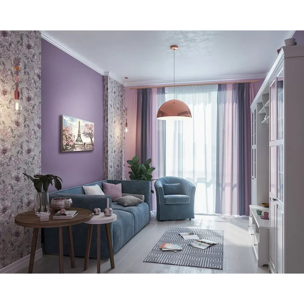 Обои виниловые Inspire Basic Rain розовые 0.53 м 6119-15 STLM-2173462 - Вид №3