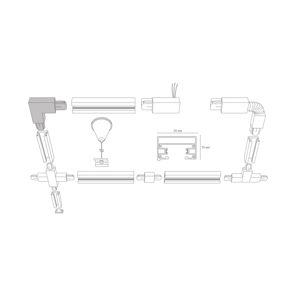 Коннектор для соединения трековых шинопроводов угловой Wolta WTL-AC/01B, цвет белый STLM-2115860 - Вид №4