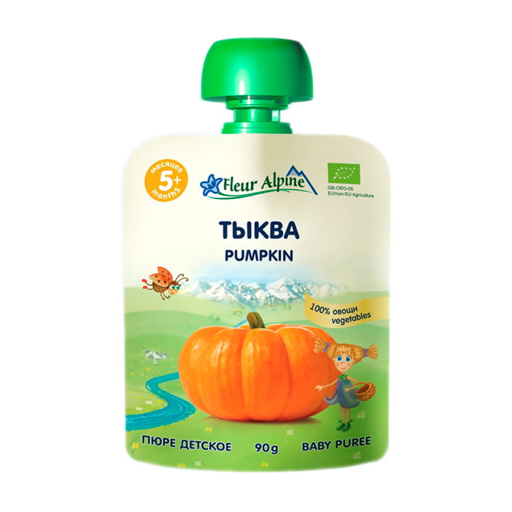 Пюре Тыква с 5 месяцев Fleur Alpine 90 г Santreyd 15761 - Вид №1