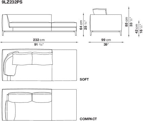 Угловой диван из ткани Maxalto Lucrezia Soft ARCH-00062457 - Вид №35