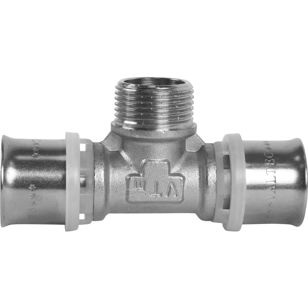 Тройник комбинированный Valtec 26x3/4"x26 мм НР никелированная латунь VTM.233.N.260526 STLM-2014953 - Вид №2