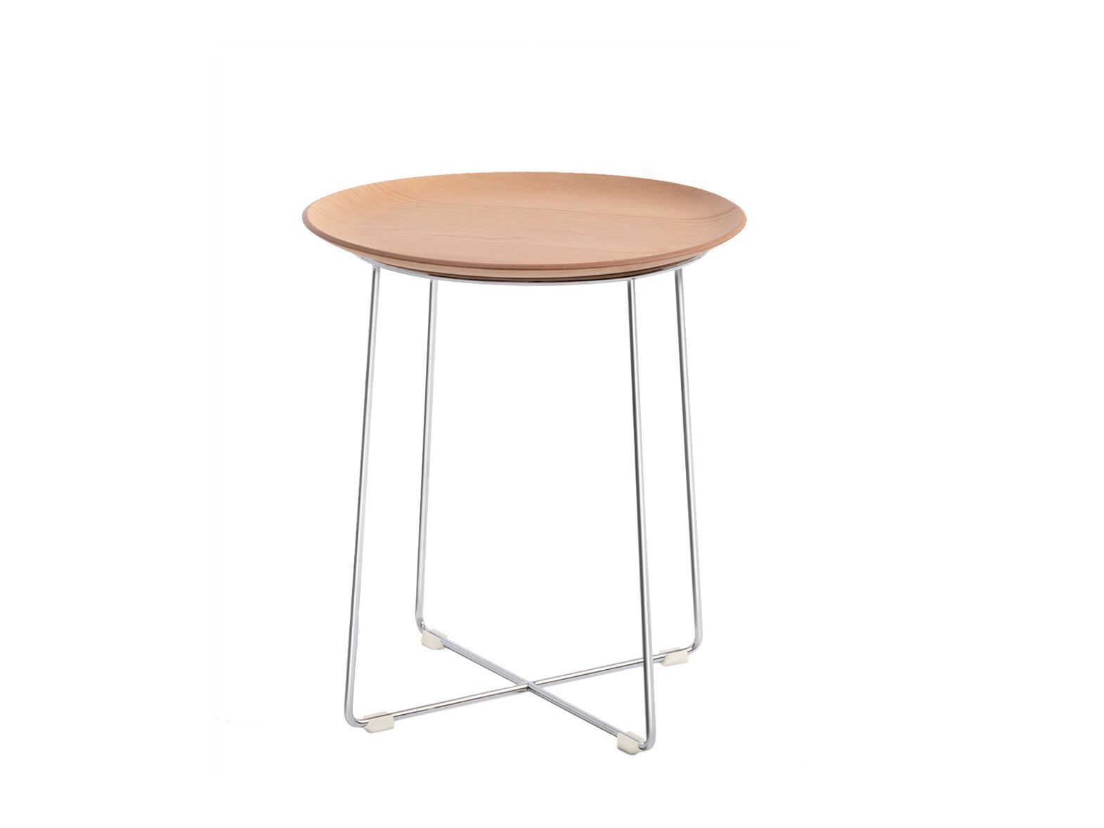 Круглый стальной и деревянный журнальный столик с подносом Kartell Smart Wood ARCH-00060806 - Вид №8