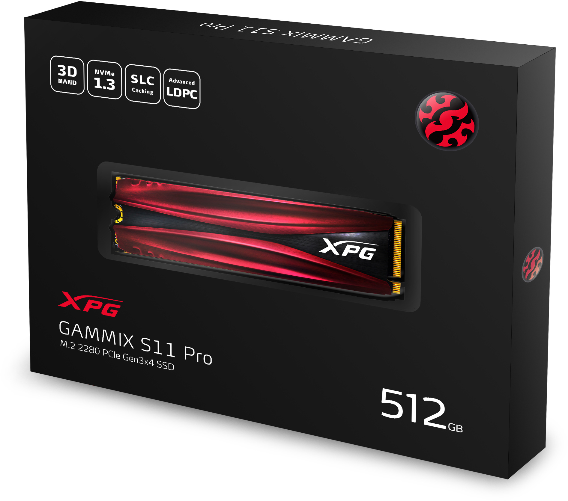 AGAMMIXS11P-512GT-C 512gb ssd gammix s11 pro m.2 pcie with heatsink ADATA Santreyd  - Вид №4
