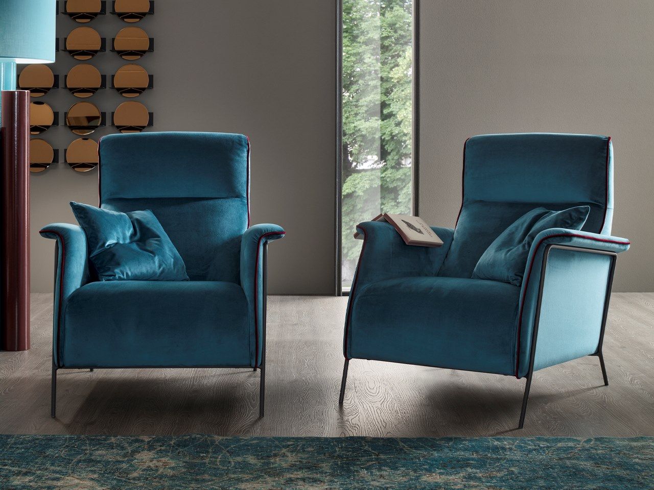 Бархатное кресло с подлокотниками AERRE ITALIA CELINE ARCH-00003155