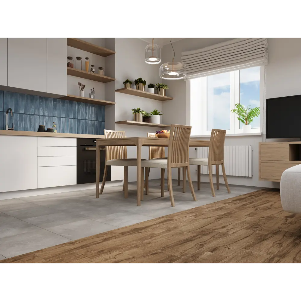 Глазурованный керамогранит KREAFORTA Cascada 42x42 см 1.587 м² матовый цвет серый STLM-2044420 - Вид №3