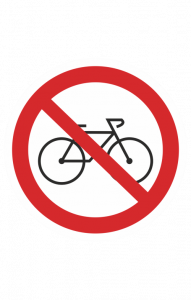 68738 Знак "Вход с велосипедами запрещен"  Различные знаки для общественных мест размер 100 х 100 мм