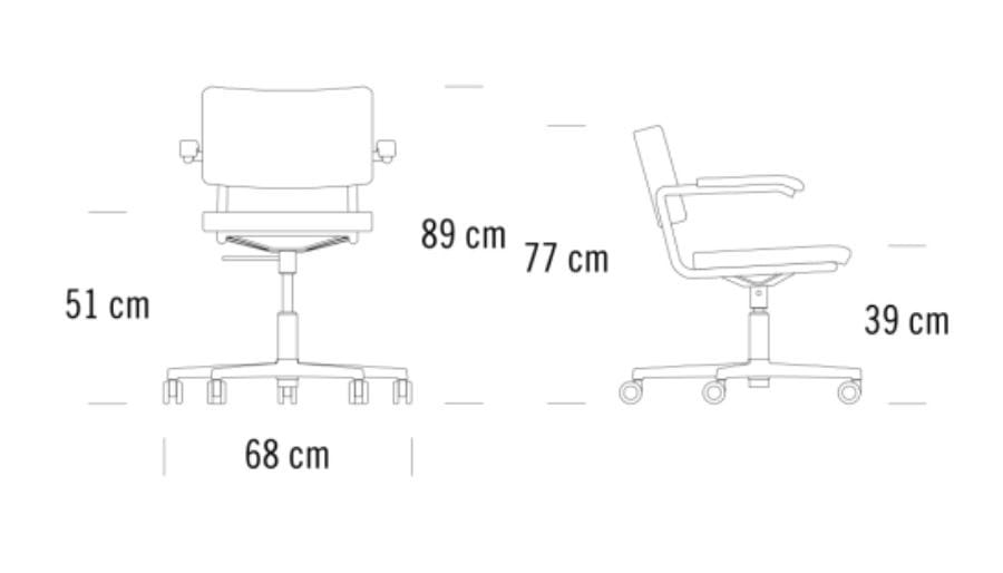 Плетеное вращающееся кресло с колесами THONET S 32 / S 64 ARCH-00027758 - Вид №8