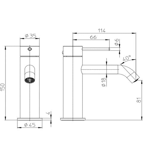 Смеситель для раковины из нержавеющей стали Bossini NOBU-Inox AISI 316L ARCH-00088788 - Вид №3