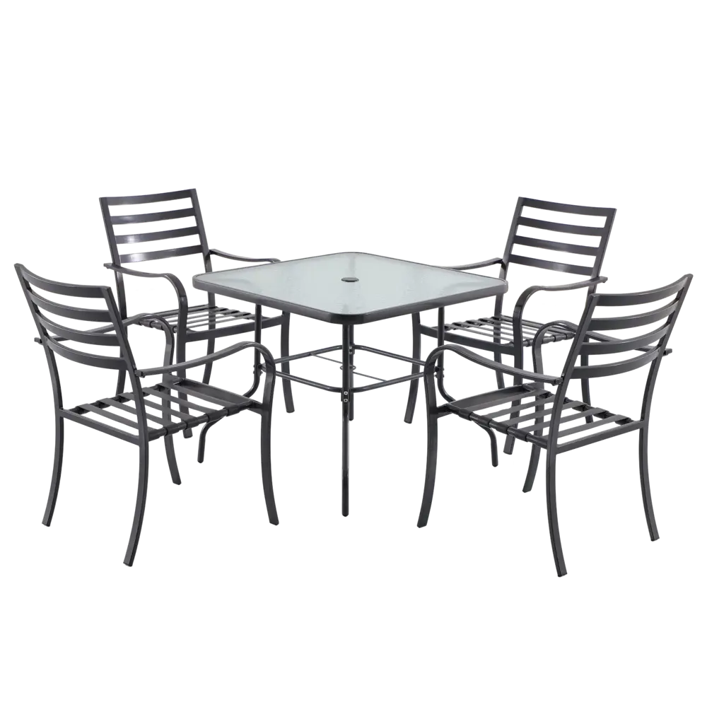 Naterial Rono: набор садовой мебели с 4 креслами, столом и зонтом 84252500 STLM-0047504 - Вид №11