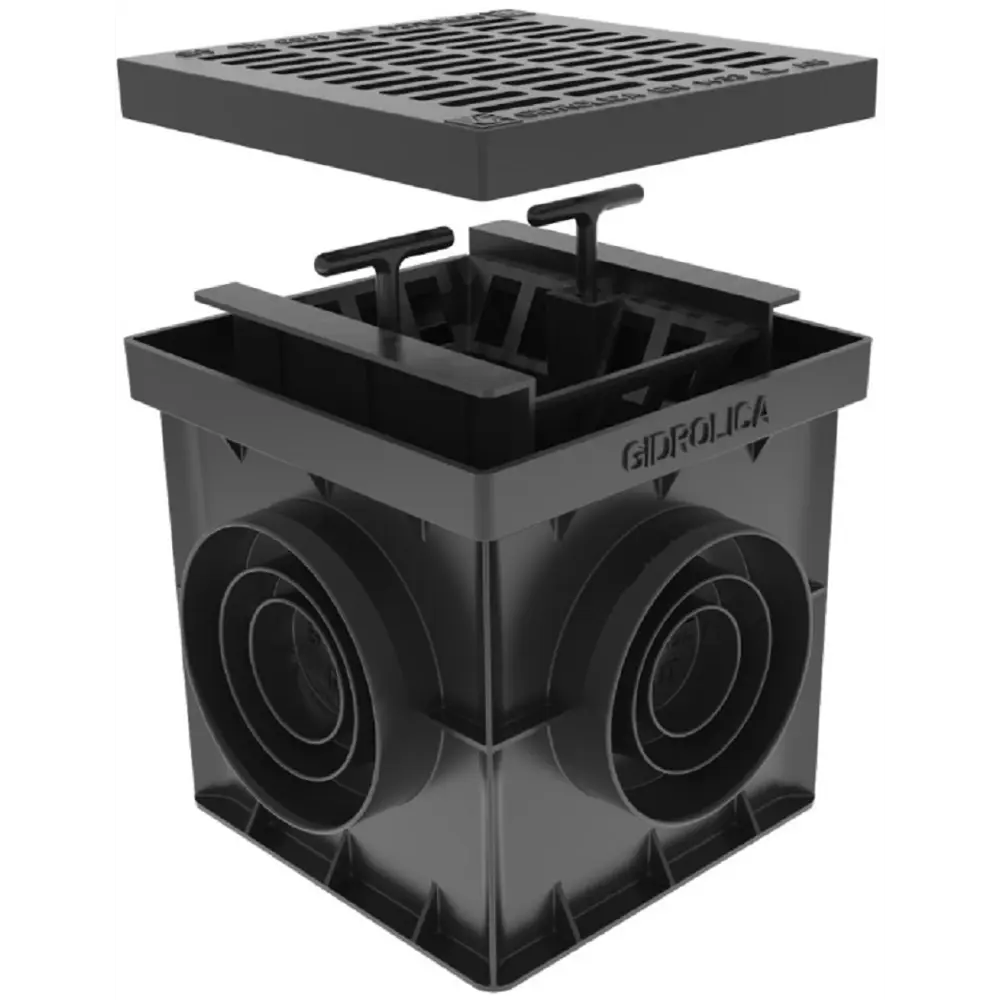 Дождеприемник в сборе мини Gidrolica 200x200x200 мм STLM-2147551 - Вид №1