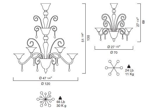 Люстра из муранского стекла Wave Murano Glass ISTANBUL ARCH-00099104 - Вид №1