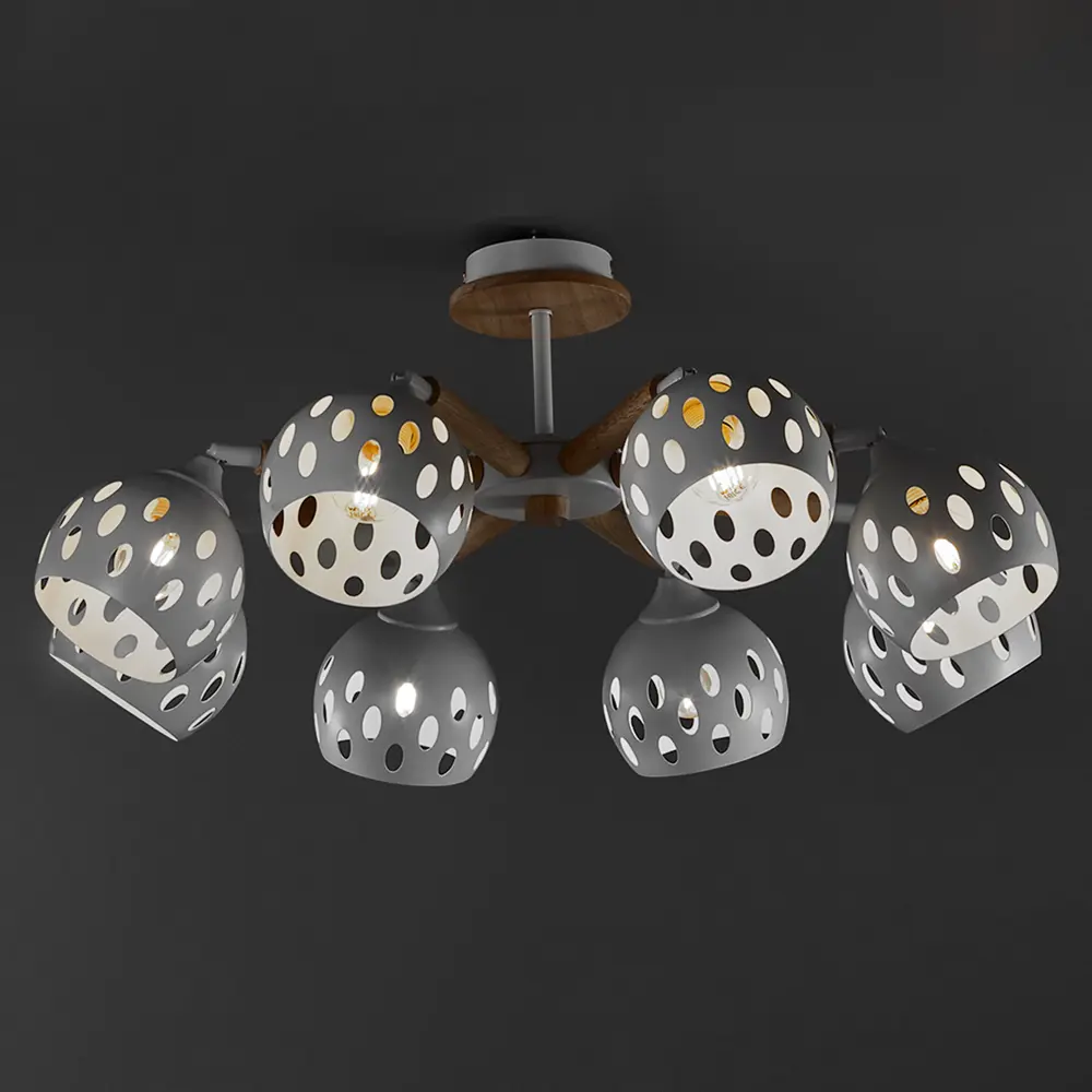 Люстра потолочная Семь огней Трине 8 ламп, 24 м², цвет белый STLM-2123738 - Вид №1