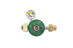 90778509 Регулятор давления газа DK-005 1/2 пропановый с предохранительным клапаном, кнопкой и манометром STLM-0378705 DRAGONKIT