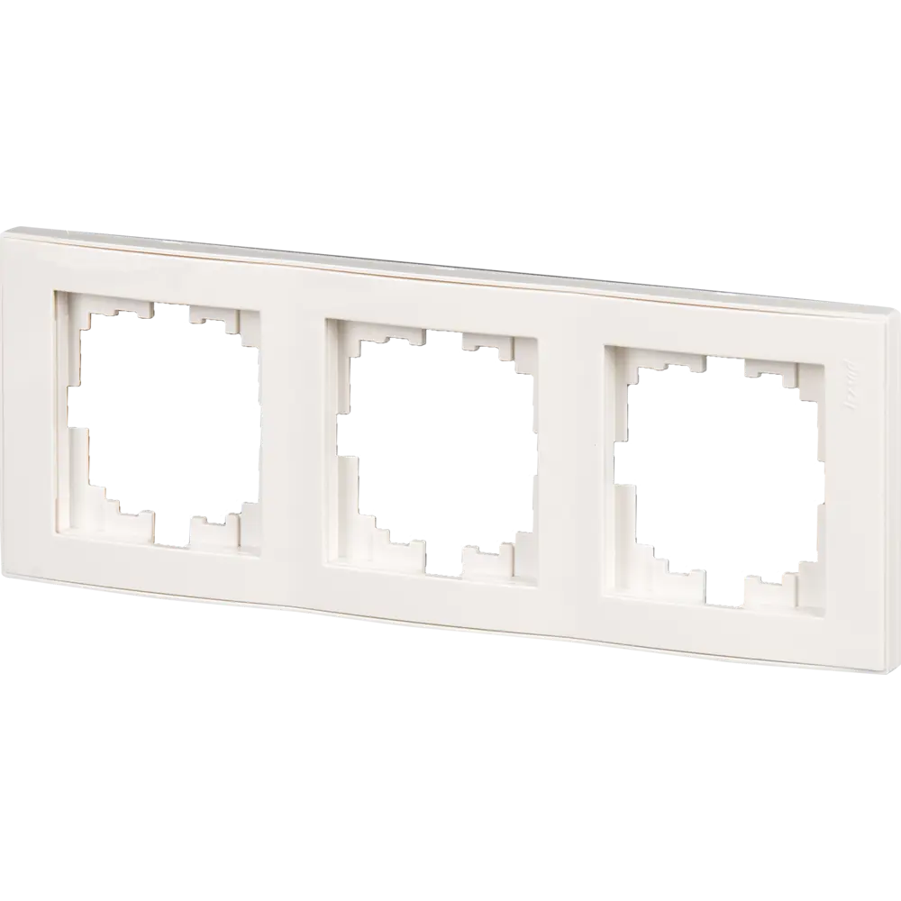 Рамка для розеток и выключателей Lezard Rain вертикальная 3 поста цвет белый STLM-2062202 - Вид №1