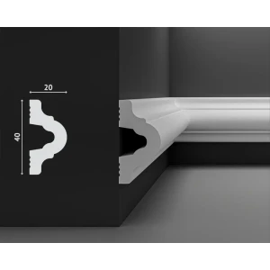Декоративный настенный молдинг Decostar PolyStyle SG-40/20 полистирол (XPS) белый 2000x40x20 мм