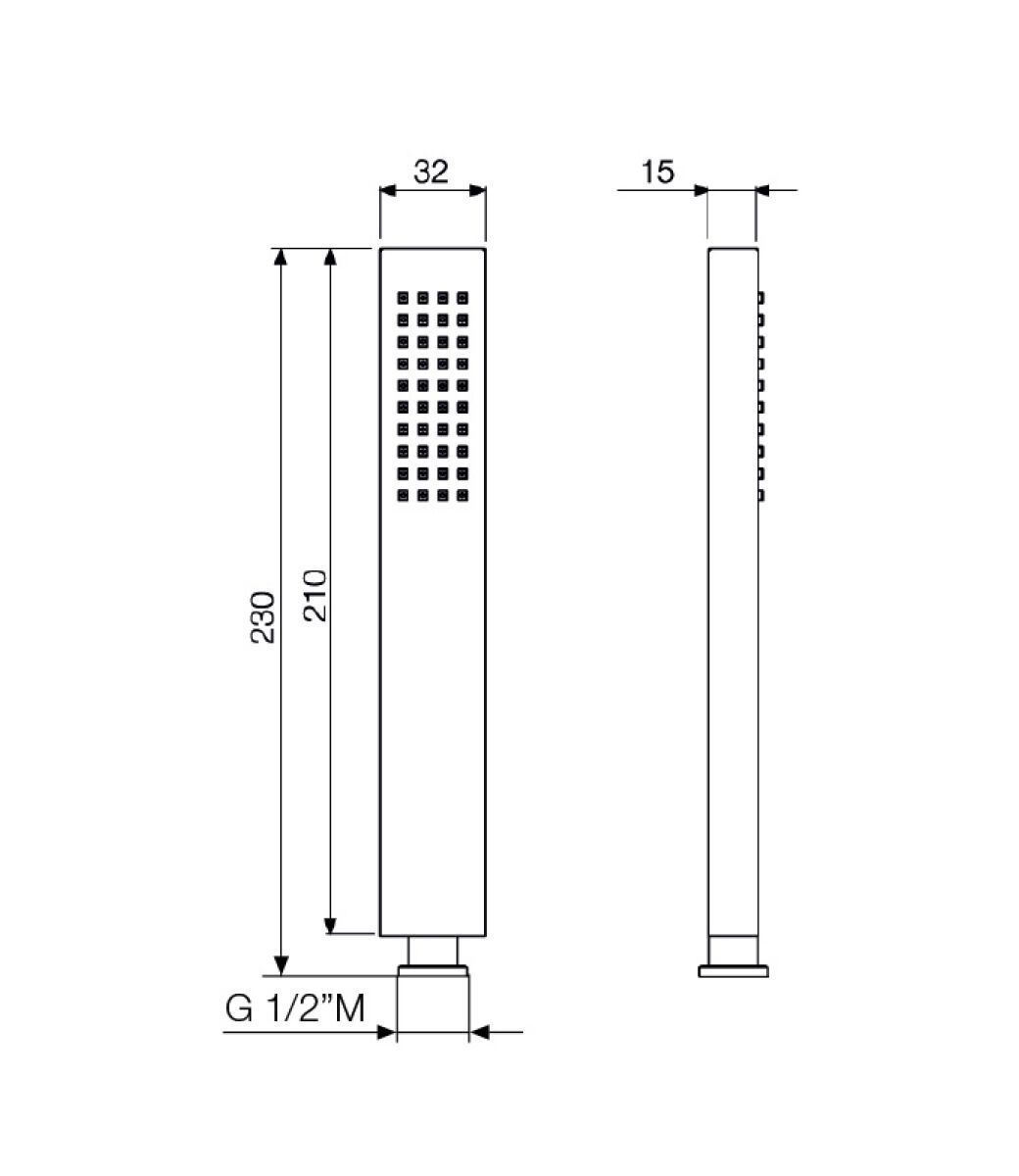 Ручной душ из хромированной латуни Aquademy ROCK ARCH-00022291 - Вид №2