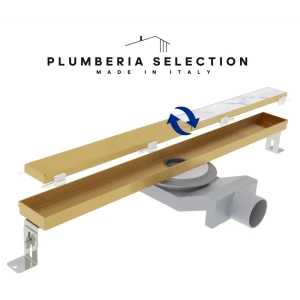 Трап для душа Plumberia selection PSL100OB комбинированный затвор 6x100 см нержавеющая сталь