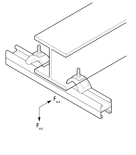 6073600 Монтажные профиля BIS Strut 41x21D Комплект балочных зажимов монтаж между стенками стальных конструкций WALRAVEN  - Вид №2