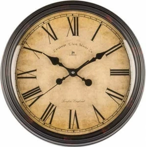 Часы настенные кварцевые с римскими цифрами 40 см светло-коричневые Lowell LOWELL  00-3872955 Коричневый