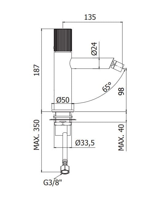 Смеситель для биде без слива RUBINETTERIA PAFFONI Jo ARCH-00090149 - Вид №2