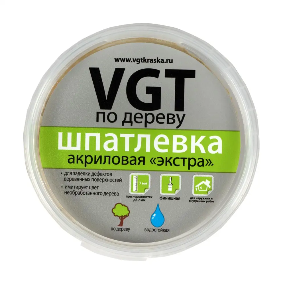 90204562 Шпатлевка по дереву VGT Экстра белая 0.3 кг STLM-0131721