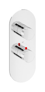 EUA112SSNID1 Комплект наружных частей термостата на 1 потребителей - вертикальная овальная панель с ручками Industria IB Aqua - 1 потребитель